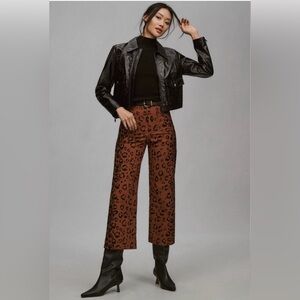 ✨Maeve (NWOT) The Colette Cropped Wide-Leg Animal Print Pants Size 26✨